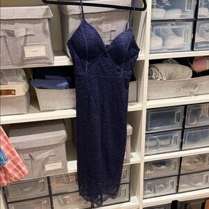 Lulu's Deep Blue Lace Slip